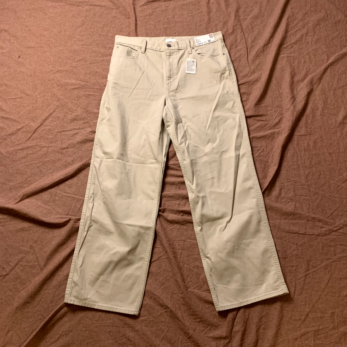 Womens Uniqlo Tan Baggy Jeans New With Tag Size 30 x 31 | eBay