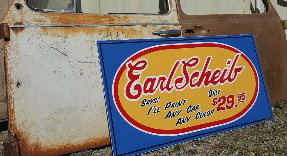 Vintage look Old Style Earl Scheib body shop Sign 60s look hot rod