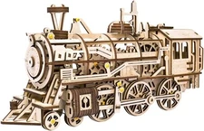 ROKR Locomotive Mechanical Wooden Gear 3D Puzzle Kit