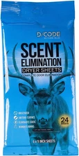 D/CODE by  Scent Elimination Dryer Sheets, Unscented, 24 Sheets