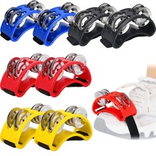 8Pack Foot Tambourine Foot Percussion Shakers Musical Instrument w/ Jingle Bells