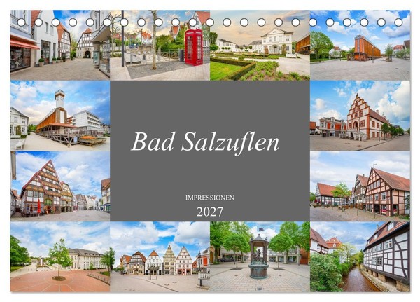 Bad Salzuflen Impressionen (Tischkalender 2027 DIN A5 Quer), Calvendo Monatskale-image
