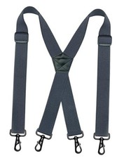 1.48" Wide Heavy Duty Suspender with 4 Swivel Hooks for Jeans Charcoal Grey