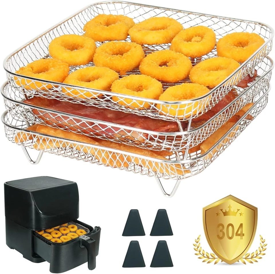 Stapelbares Edelstahl Rack für Airfryer 5,5-8L, vielseitiges Zubehör - Bild 3 von 4