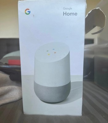 Google Home Smart Lautsprecher Weiß/Grau Bluetooth WLAN kabellos Stoff/Gewebe