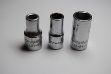 3 Old Powr-Kraft Sockets 7/32” 1/4” 11/32” 84W4762 Six Point Shallow 1/4" Drive