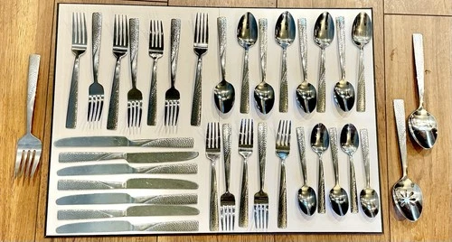 FLATWARE 35 Piece Pfaltzgraff stainless LORING Pattern Replacement Set