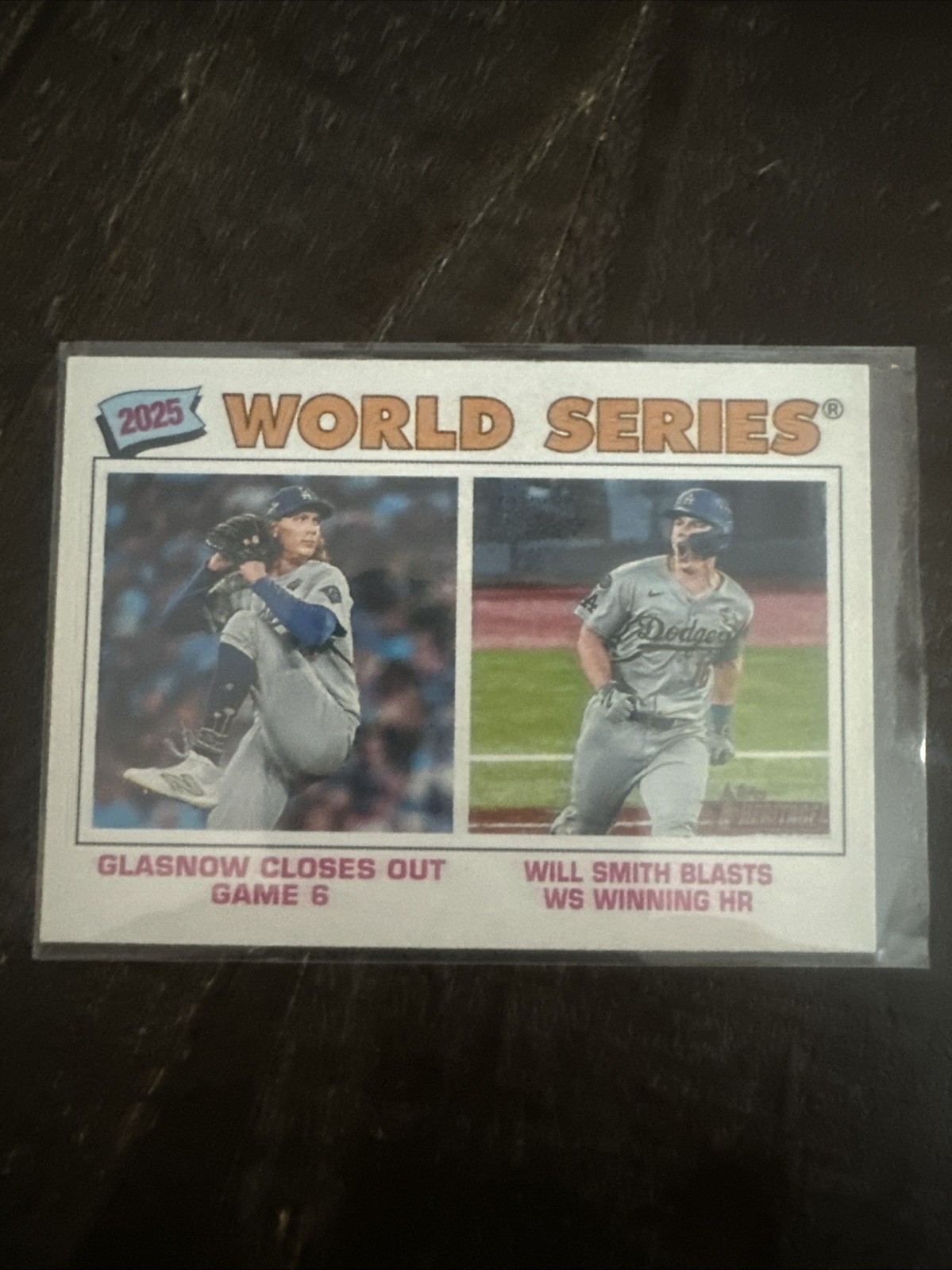 Topps 2025 Heritage World Series #312 Will Smith Tyler Glasnow Dodgers Card