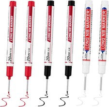 6 PCS Long Head Deep Hole Marker Pens,20mm Long Nib Marker, Longs Nose Markers,