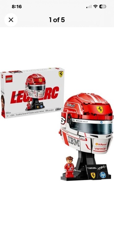 LEGO® Editions Vehicles Scuderia Ferrari HP Charles Leclerc Helmet 43014 886Pcs