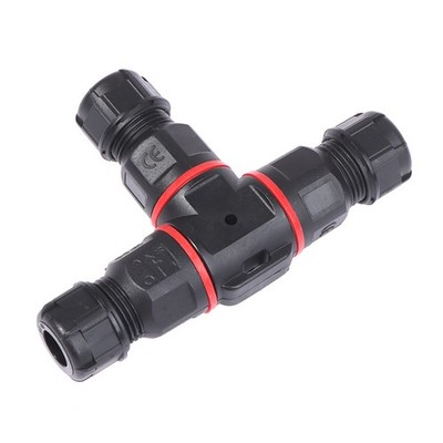 IP68 Waterproof connector T Shape 3 Pin 250V 24A Cable Wire Gland Sleeve conn**p