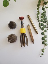 Rare Vintage Japanese Kenzan Set, Metal Flower Frogs, Ikebana