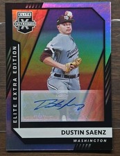 2021 Elite Extra Edition Dustin Saenz Rookie Auto #112 Washington Nationals 