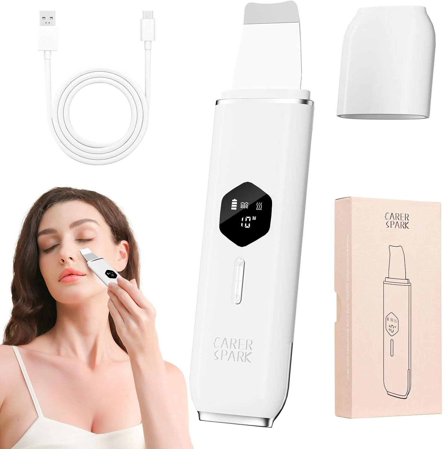 Peeling Ultrasonico Viso 4 in 1 | Spatola Ultrasuoni Anti Punti Neri