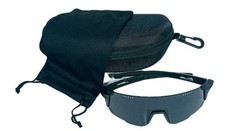 Men's Shield Wrap Sunglasses W/ Black Flexible Frame And Black Reflective Lenses