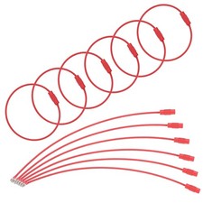 22Pcs Wire Keychain Cable 6 Inch Metal Wire Key Ring Loop Red
