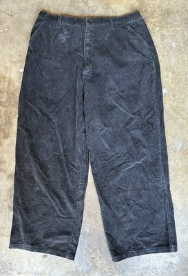 Y2K South Pole Super Baggy Wide Leg Corduroy Pants Size 42x29 Black