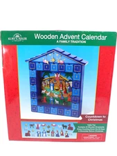 Kurt Adler Wooden Advent Calendar With Magnetic Pieces Nativity Scene