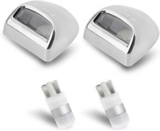 License Plate Lights Tag Lamp with Silver Housing Cover 6000K White Bulbs Sliver