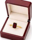GENUINE 1.12 Cts GARNET SOLITAIRE RING SOLID 10k YELLOW GOLD - Free Certificate — photo 2