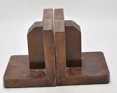 Vintage 30er Jahre Art Deco Nussbaum Massivholz Buchstützen 13 cm Sammlerstück Deko