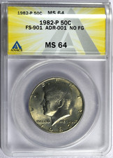 1982-P ANACS MS 64 FS-901 ADR-001 No FG Kennedy Half
