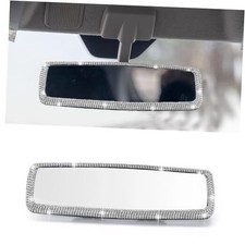 Bling Car Rearview Mirror - Rhinestone Crystal Clip-on Mirror with HD White