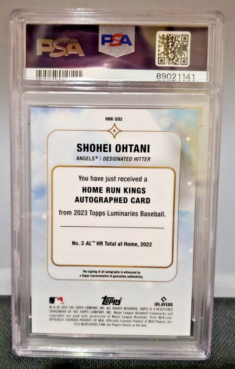 2023 Luminaries Shohei Ohtani Home Run Kings Auto Red 8/10 PSA 10 DNA AUTO AUTH view 3