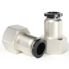 2 Pack Female Straight Push to Connect Fitting 10mm Tube OD x 1/4 NPT Thread