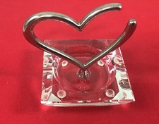 Pandora Crystal Silver Open Heart Charm Ring Holder Jewelry Stand Valentines