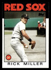 1986 Topps #424 Rick Miller Card Boston Red Sox
