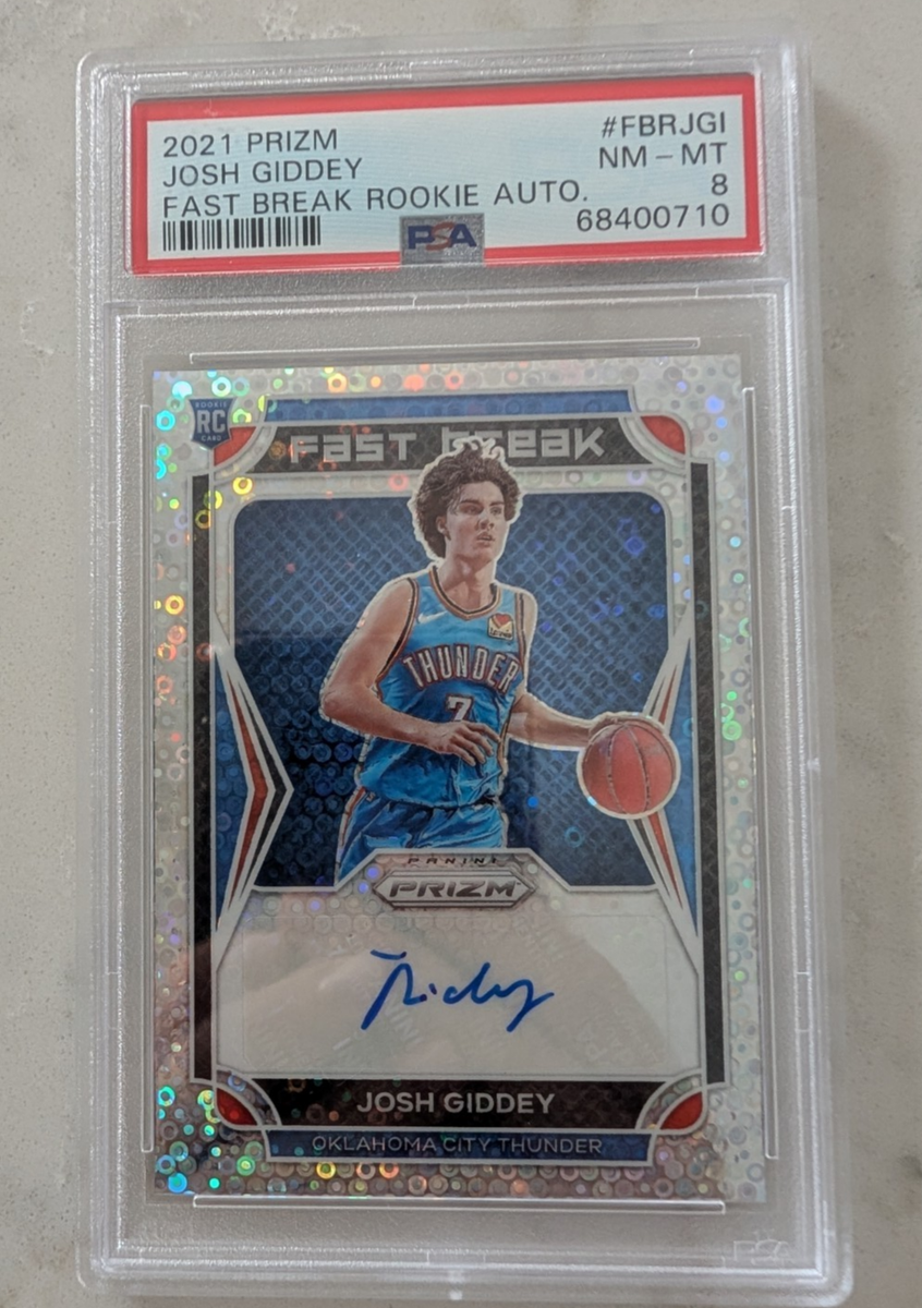 2021-22 Prizm Fast Break Disco Auto Josh Giddey Rookie Thunder 