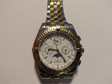 Herrenuhr EDEN Swizerland 10019H, teilvergoldet, Tag/Monat/Mond-Anzeige