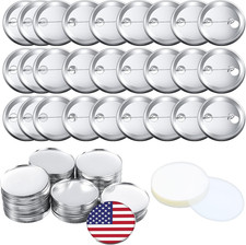 150 Pcs Blank Button Making Supplies, 58 Mm/ 2.28 Inch, Silver