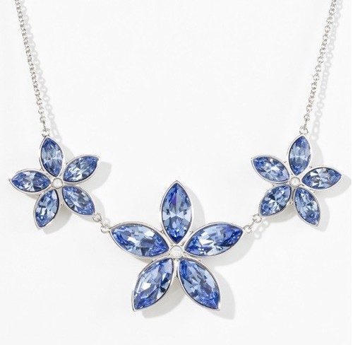 💎Touchstone Crystal Necklace Blue Rhodium 15-18” New Condition - Picture 1 of 2