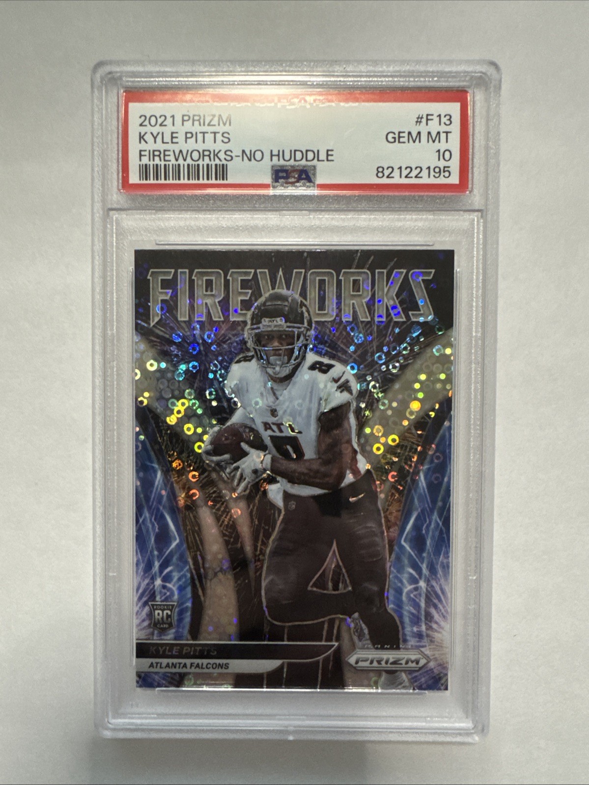 2021 Panini Prizm - Kyle Pitts RC - Fireworks No Huddle - PSA 10