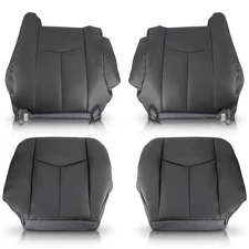 Driver & Passenger Bottom & Top Lean Back Seat Cover for Silverado Avalanche 03+
