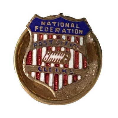 Vintage National Federation Post Office Honor Clerks Lapel Pin D16