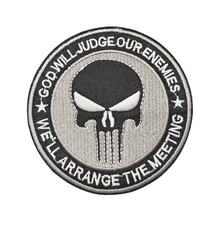 Punisher Skull Tactical America Military Patch, Iron On/Sew On
