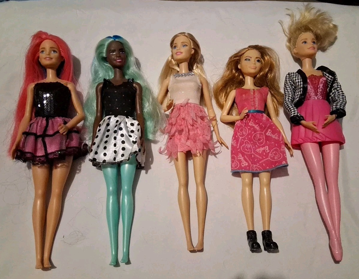 Lot Of 5 Mattel Barbie Dolls