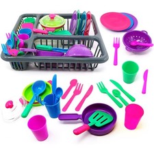 27Pc Kids Dish Washing Kitchen Set Toy Kitchen Accessories Washing Up Drainer