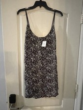 NWT Urban Outfitters Brown And White Floral Mini Dress