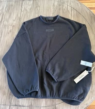 Essentials Fear Of God Black Crewneck Sweatshirt With Pockets Men’s Size Large