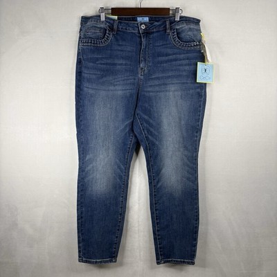 CeCe Women s Classic Skinny Jeans 18W Blue Stretch Denim High Rise NWT Plus Size
