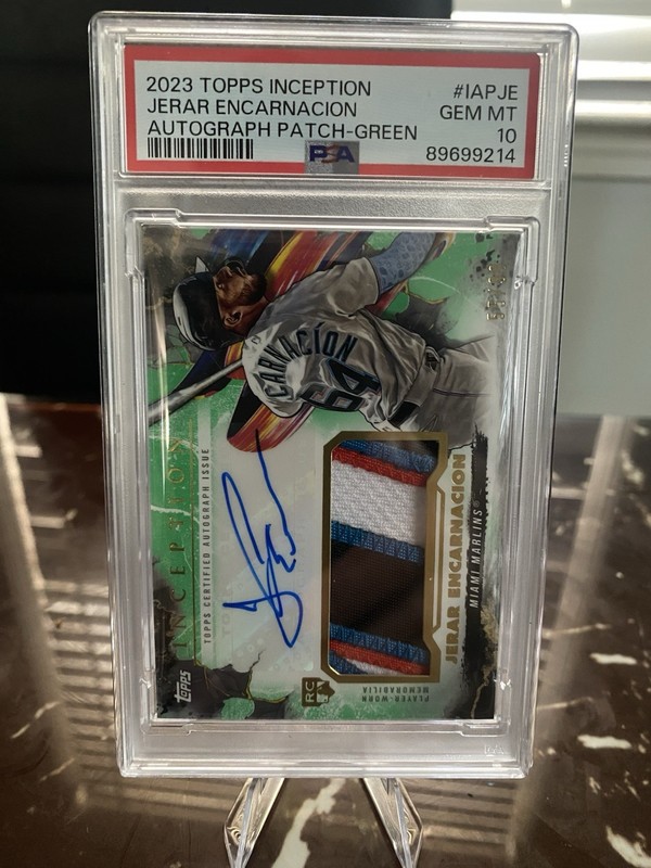 2023 Topps Inception Jerar Encarnacion Auto Patch RC Green /149 PSA 10 89699214