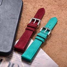 Vintage Suede Leather Watch Strap 18mm 19mm 20mm 22mm Quick Release Men Women