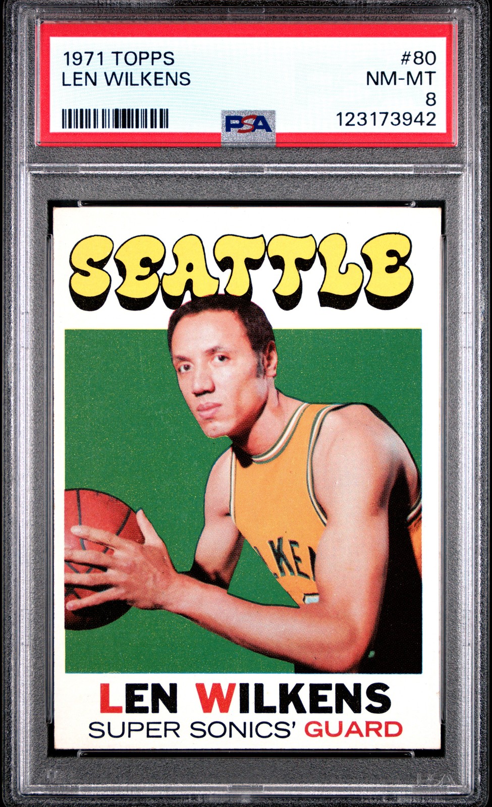 1971 TOPPS #80 LEN WILKENS PSA 8
