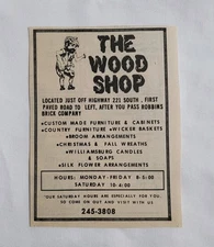 Vintage The Wood Shop Forest City North Carolina Newspaper Advertisement