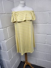 Next Yellow And White Striped Off The Shoulder Jersey Dress Size 6 BNWT. PS