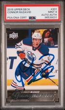 2015 UPPER DECK #201 CONNOR MCDAVID PSA 9 AUTO AUTHENTIC
